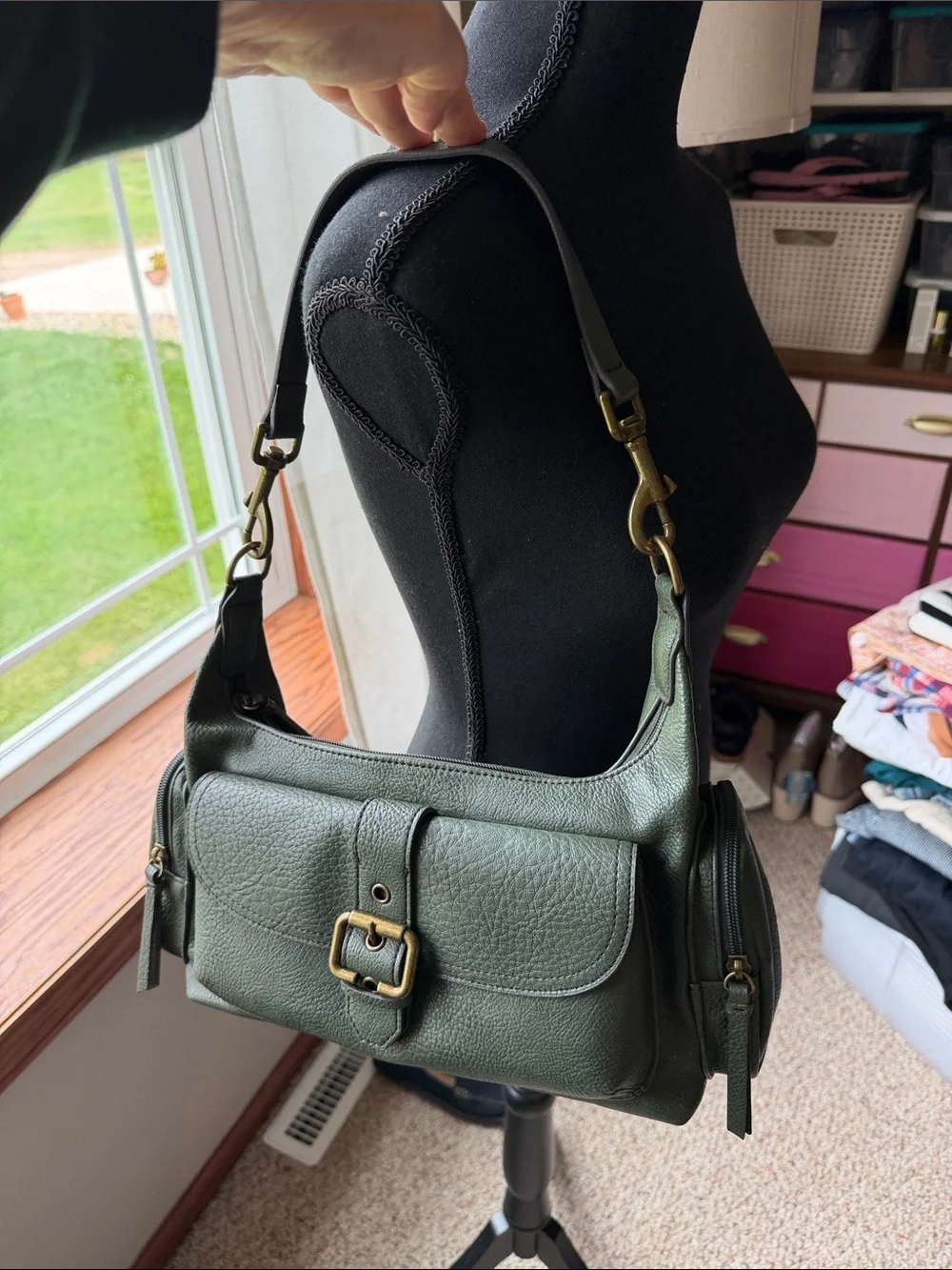 a.n.a Olive Green Women's Messenger Bag